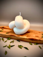 ABRAÇO sculptural soy wax candle — unscented decorative candle by Beyond Candle Store