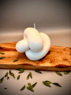 ABRAÇO sculptural soy wax candle — unscented decorative candle by Beyond Candle Store