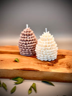 DUAL sculptural soy wax candle set — unscented decorative candles by Beyond Candle Store