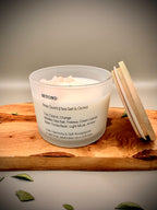 Rose Quartz crystal candle - Sea Salt & Orchid scent, luxury coconut wax candle for love and harmony, handmade gift by Beyond Candle Store