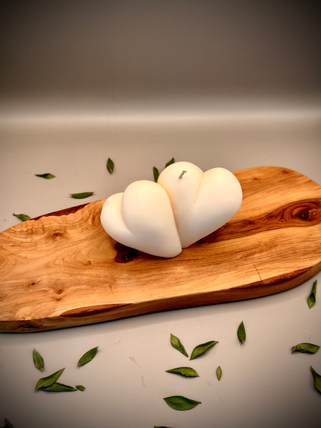 TWIN HEARTS Sculptural Candle | Soy Wax | Unscented Hand-Poured