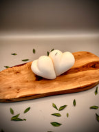 TWIN HEARTS sculptural soy wax candle — unscented decorative candle by Beyond Candle Store