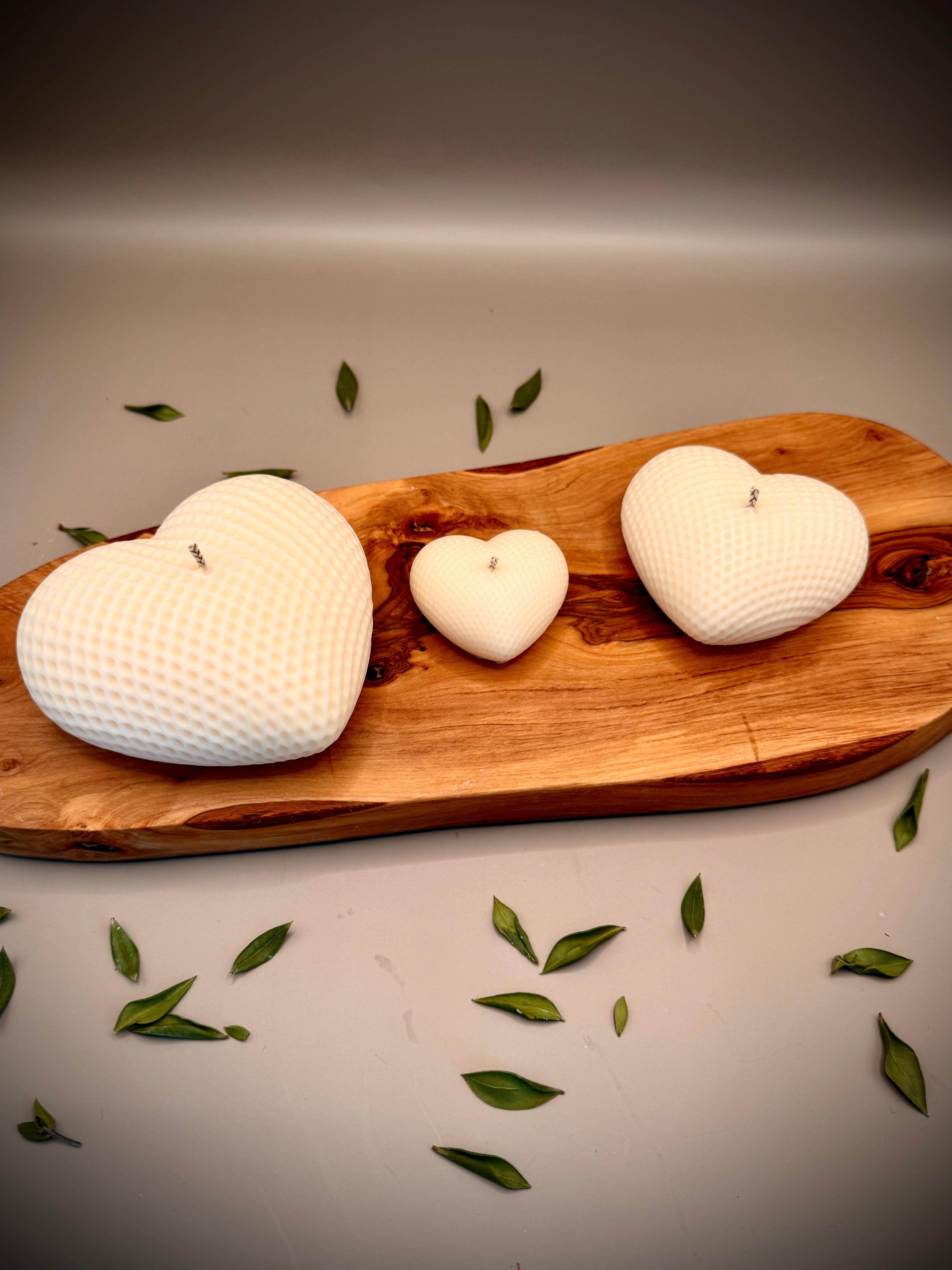 HEART Sculptural Candle Set | Soy Wax | Unscented Hand-Poured