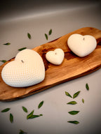 HEART Set sculptural soy wax candle set — unscented decorative candles by Beyond Candle Store