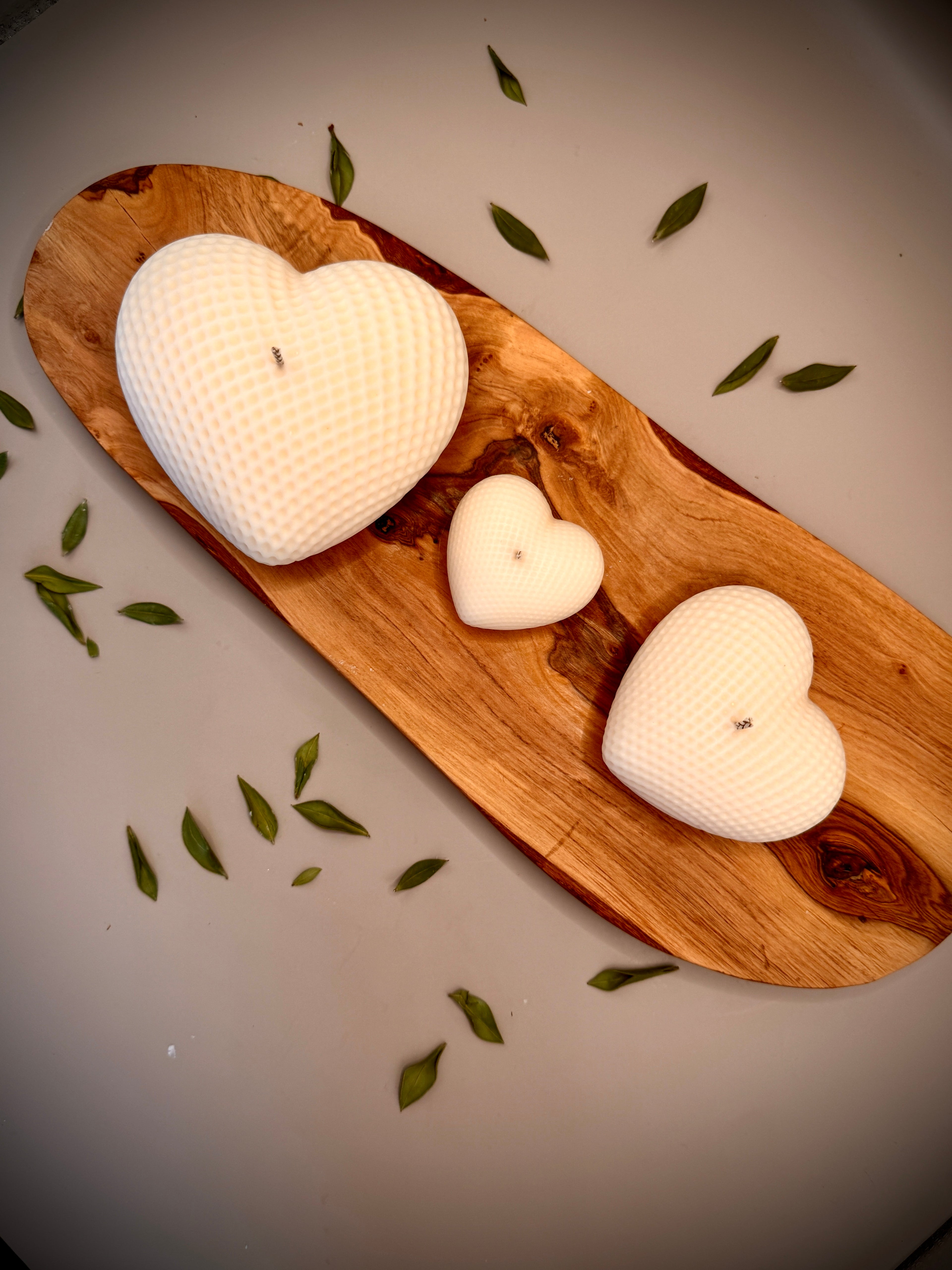 HEART Sculptural Candle Set | Soy Wax | Unscented Hand-Poured