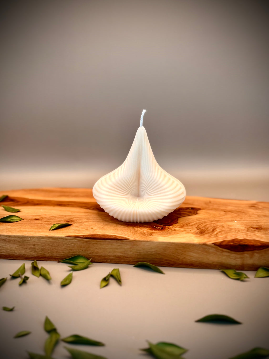 MYCENA sculptural soy wax candle — unscented decorative candle by Beyond Candle Store