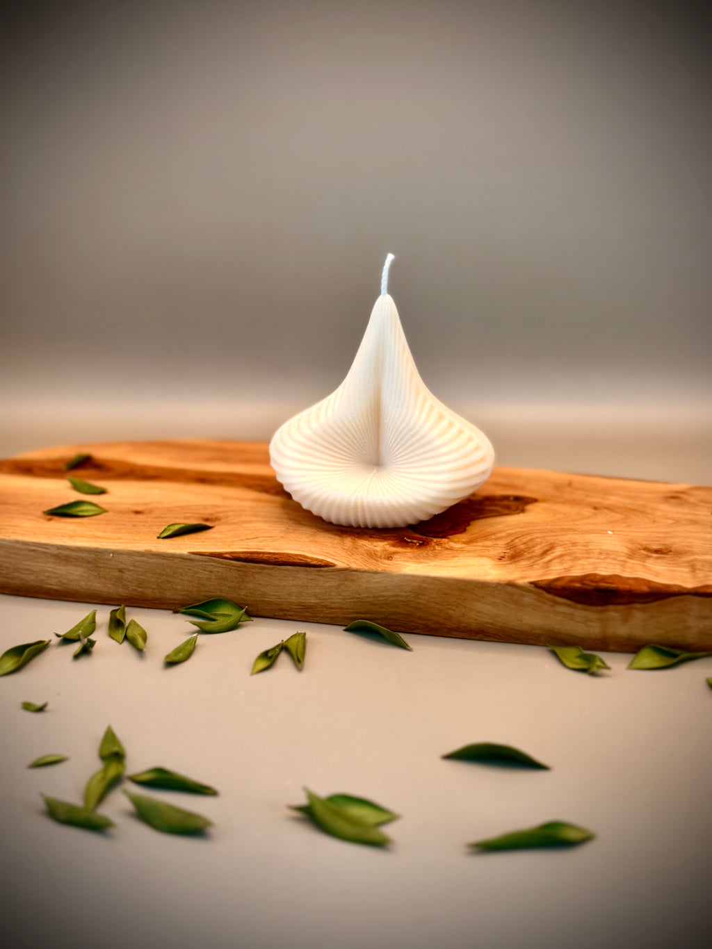 MYCENA sculptural soy wax candle — unscented decorative candle by Beyond Candle Store