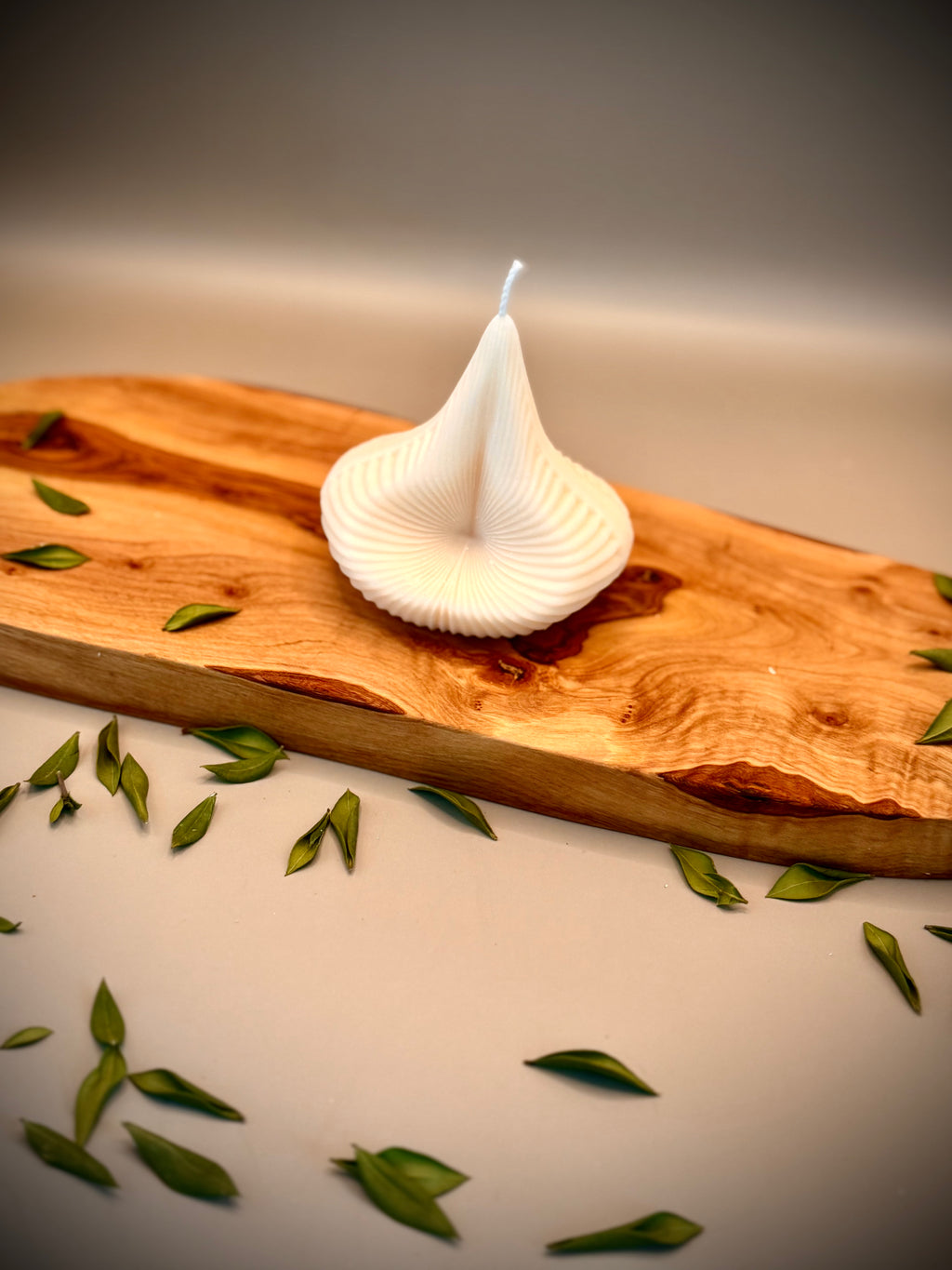 MYCENA sculptural soy wax candle — unscented decorative candle by Beyond Candle Store