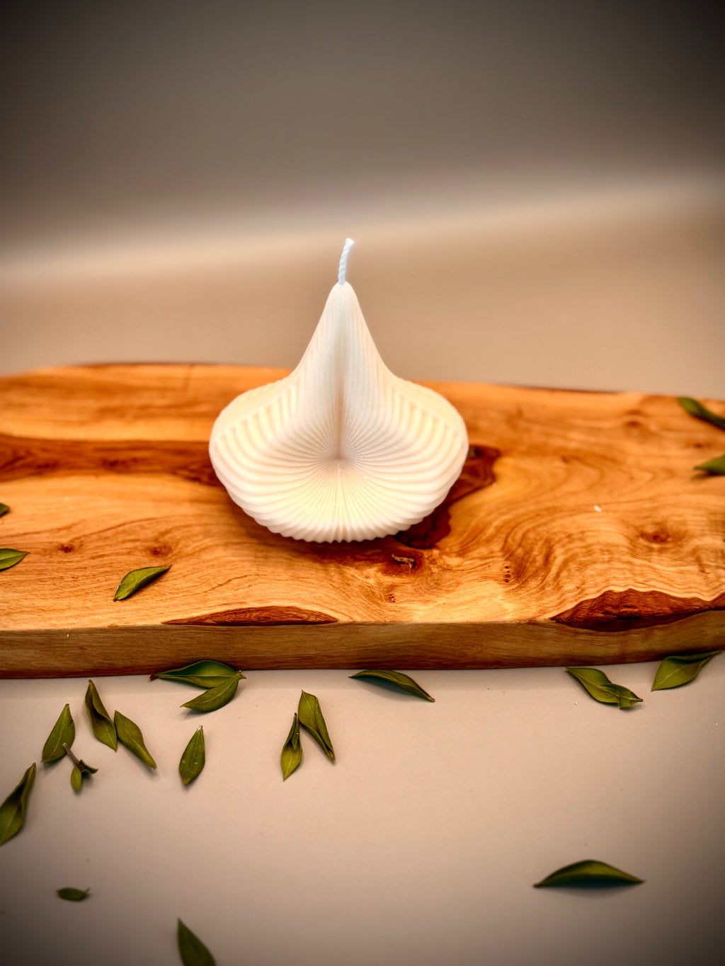 MYCENA sculptural soy wax candle — unscented decorative candle by Beyond Candle Store