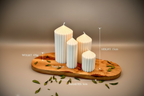 OASIS tent pyramid sculptural soy wax candle set — unscented decorative candles by Beyond Candle Store