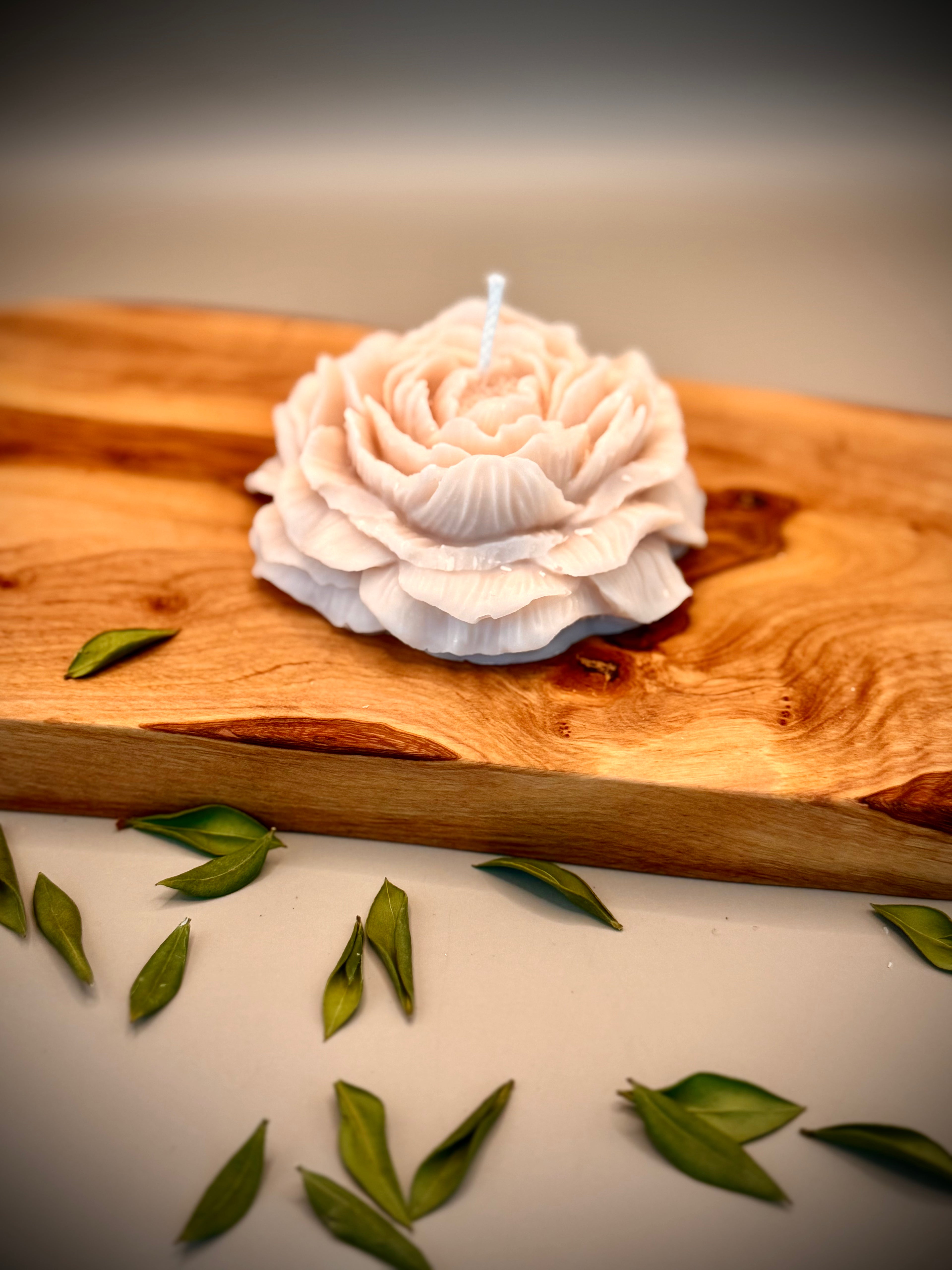 PEONY Sculptural Candle | Soy Wax | Unscented