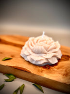 PEONY sculptural soy wax candle — unscented decorative candle by Beyond Candle Store