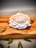 PEONY sculptural soy wax candle — unscented decorative candle by Beyond Candle Store