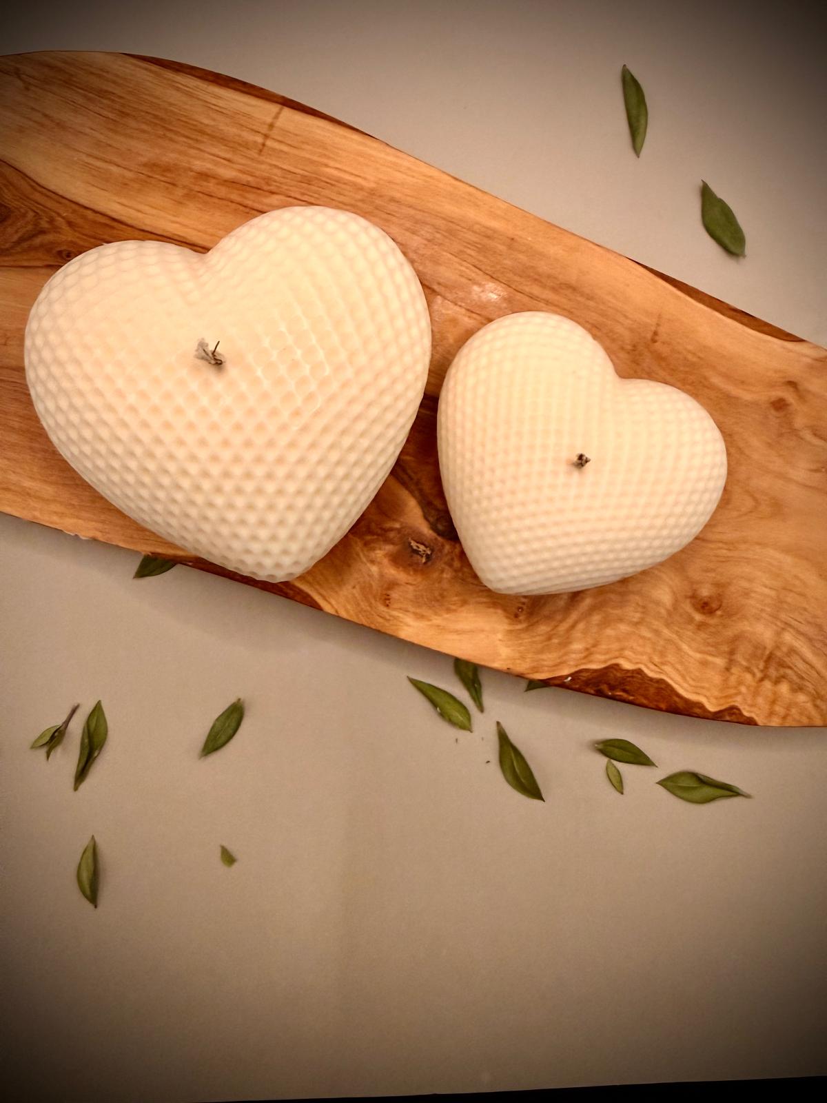HEART Sculptural Candle Set | Soy Wax | Unscented Hand-Poured