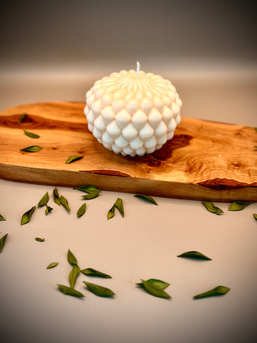 PINE sculptural soy wax candle — unscented decorative candle by Beyond Candle Store