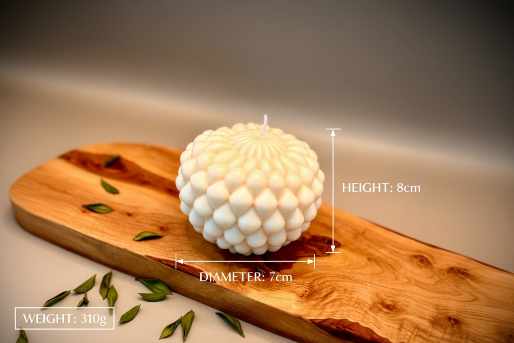 PINE sculptural soy wax candle — unscented decorative candle by Beyond Candle Store