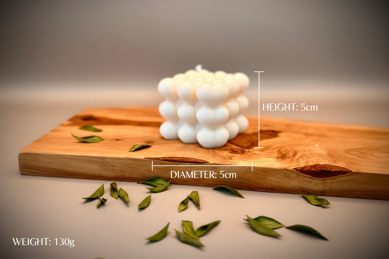 SQUARE HEART Sculptural Candle | Soy Wax | Unscented