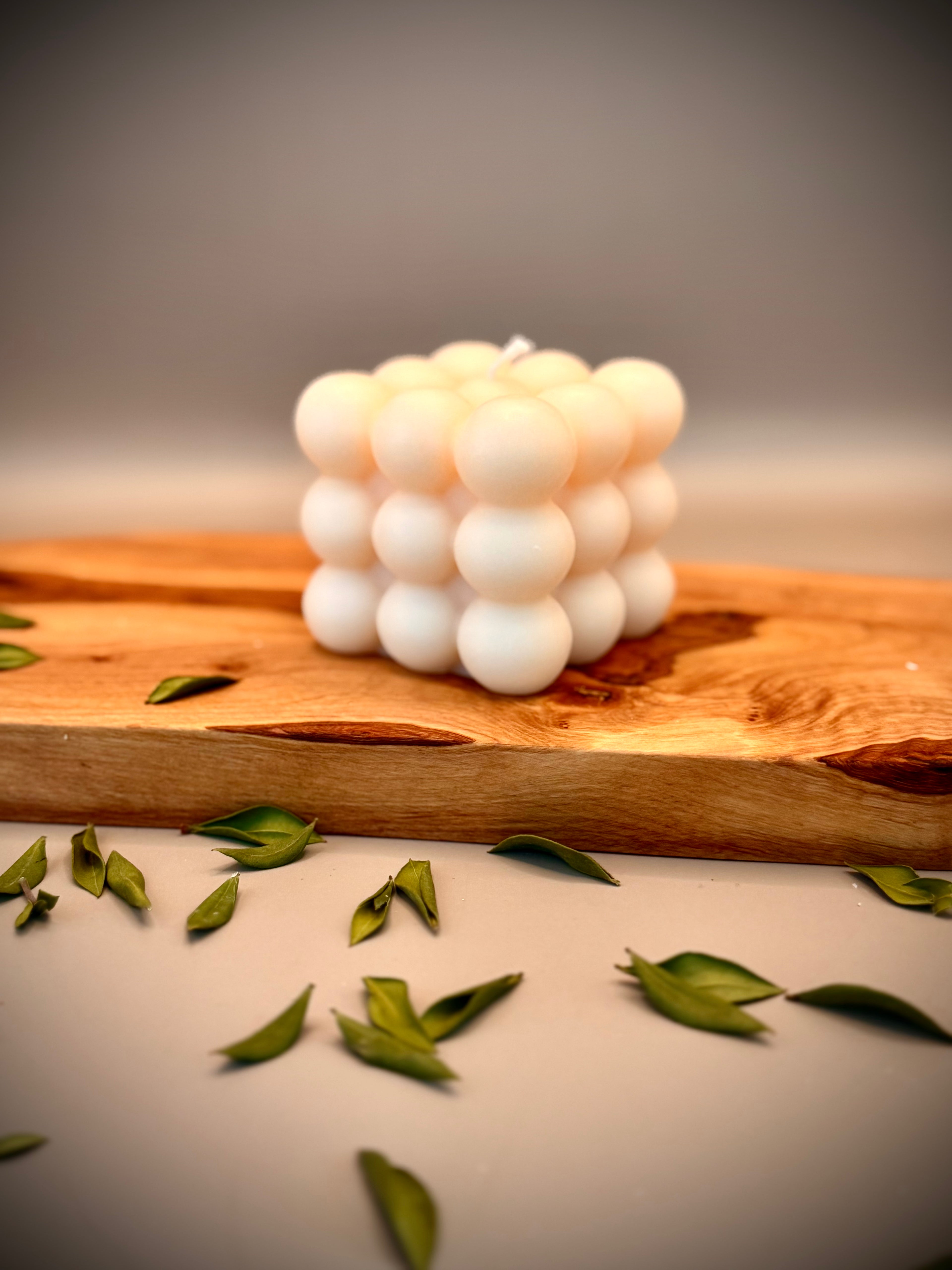 SQUARE BUBBLE Sculptural Candle | Soy Wax | Unscented