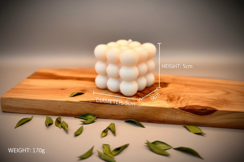 SQUARE BUBBLE Sculptural Candle | Soy Wax | Unscented