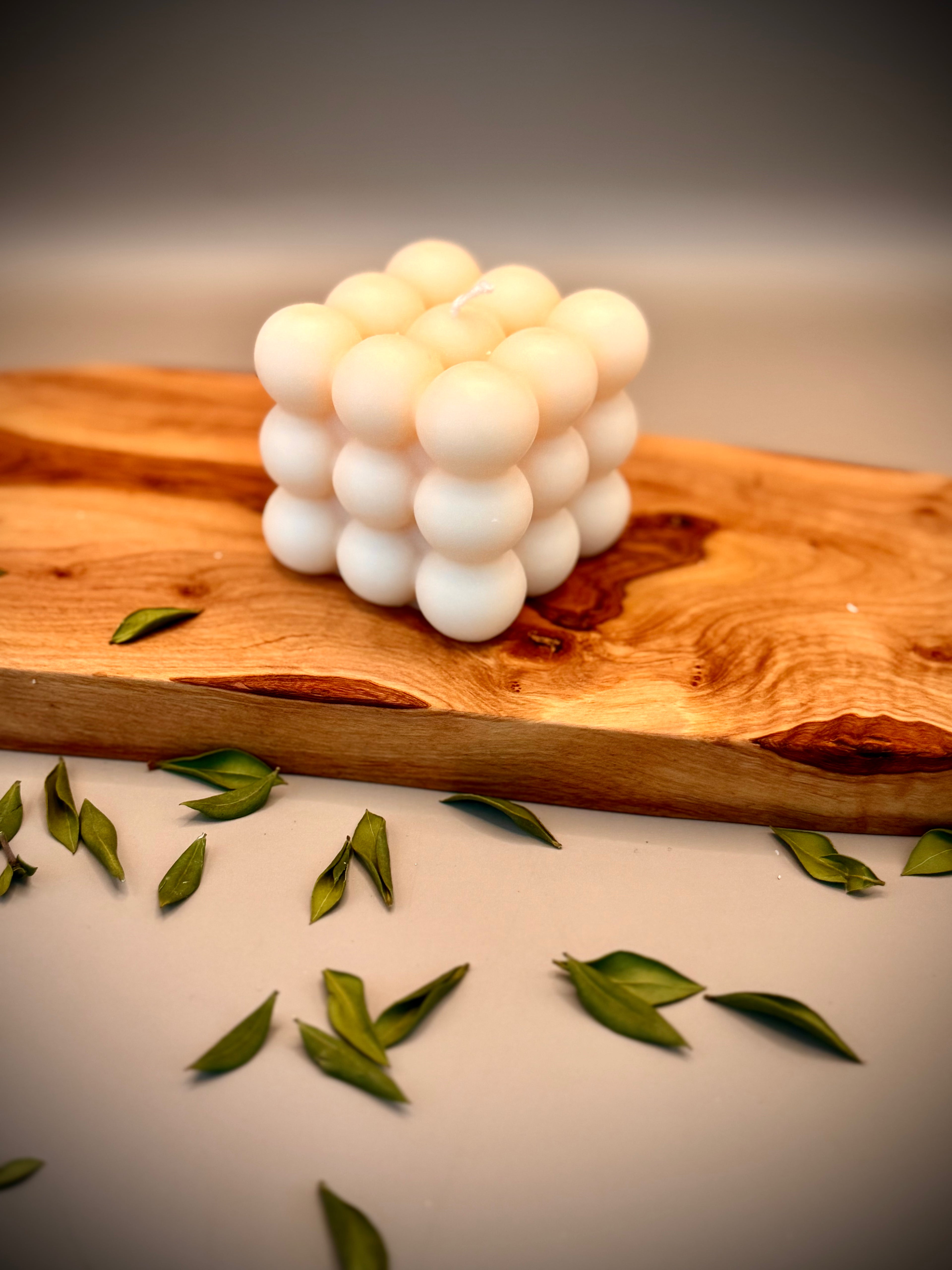 SQUARE BUBBLE Sculptural Candle | Soy Wax | Unscented