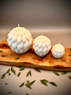 TRIAD CURVES sculptural soy wax candle set — unscented decorative candles by Beyond Candle Store