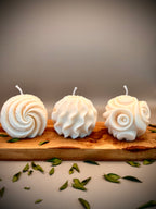 TRIADE sculptural soy wax candle set — unscented decorative candles by Beyond Candle Store