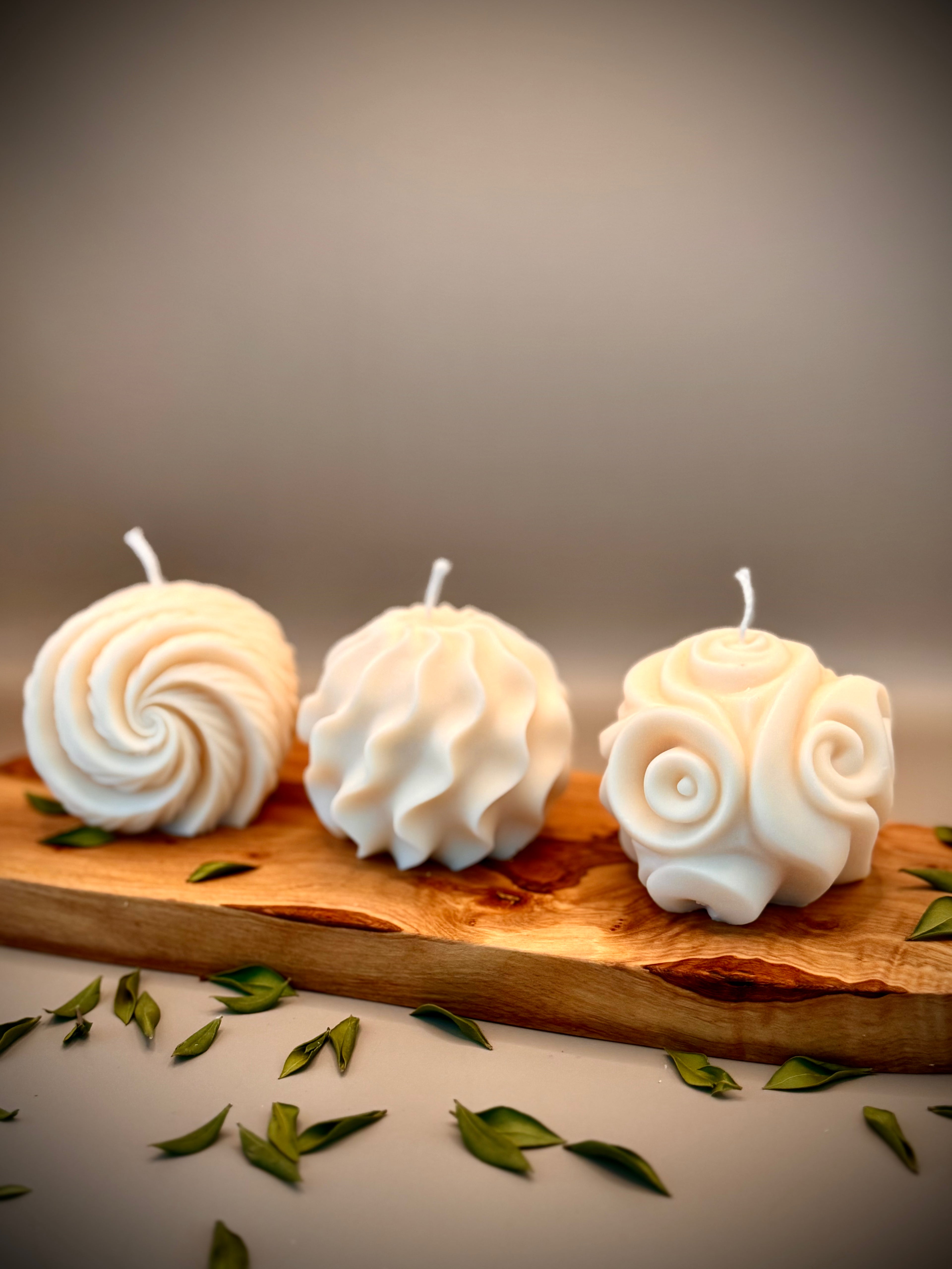 TRIADE Sculptural Candle Set | Soy Wax | Unscented