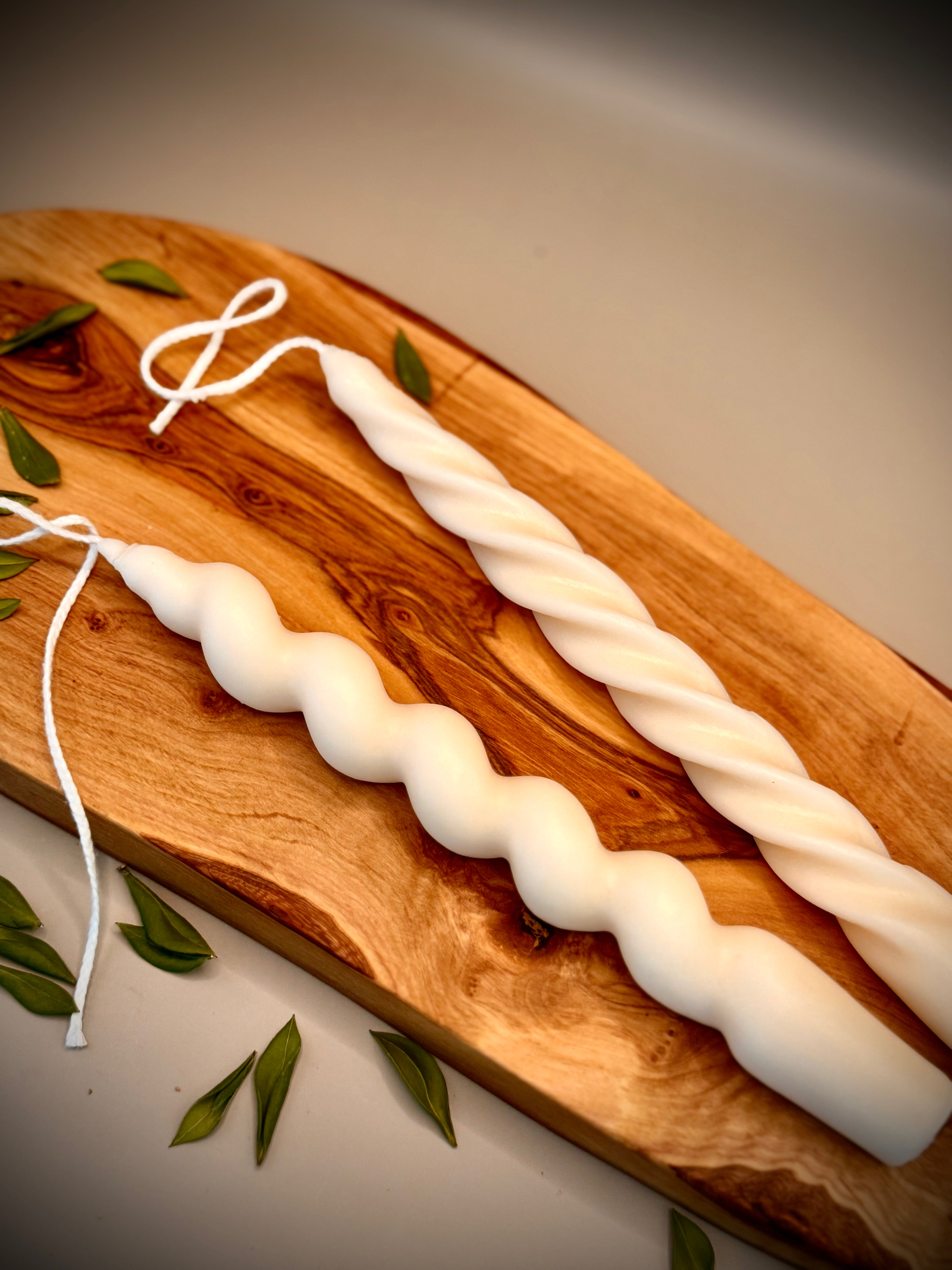 TWIST Sculptural Taper Candle | Soy Wax | Unscented