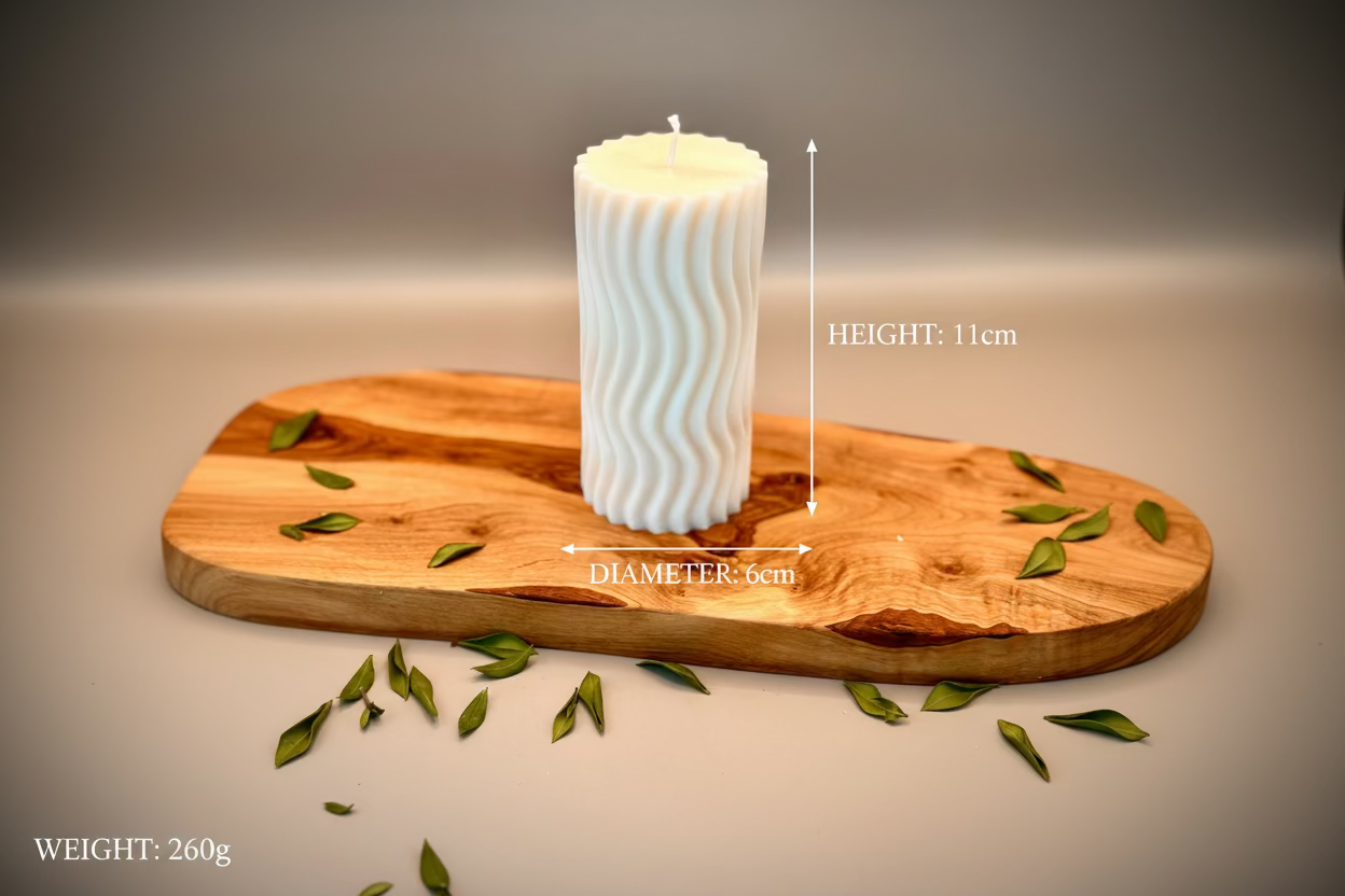 WAVE Sculptural Candle | Soy Wax | Unscented