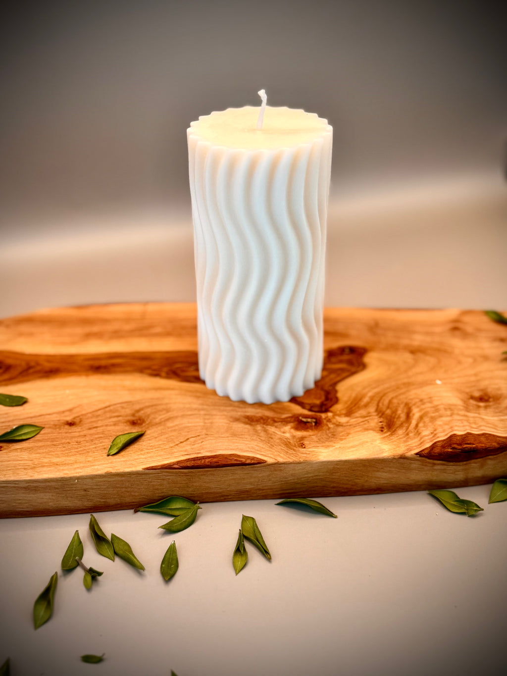 WAVE sculptural soy wax candle — unscented decorative candle by Beyond Candle Store