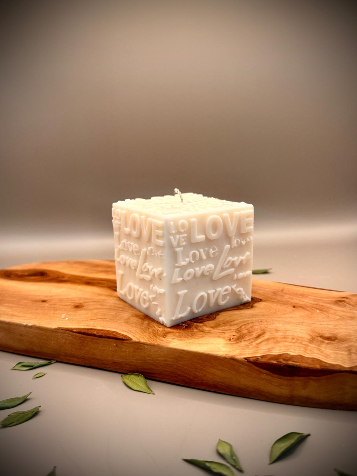 LOVE Cube Candle | Soy Wax | Unscented