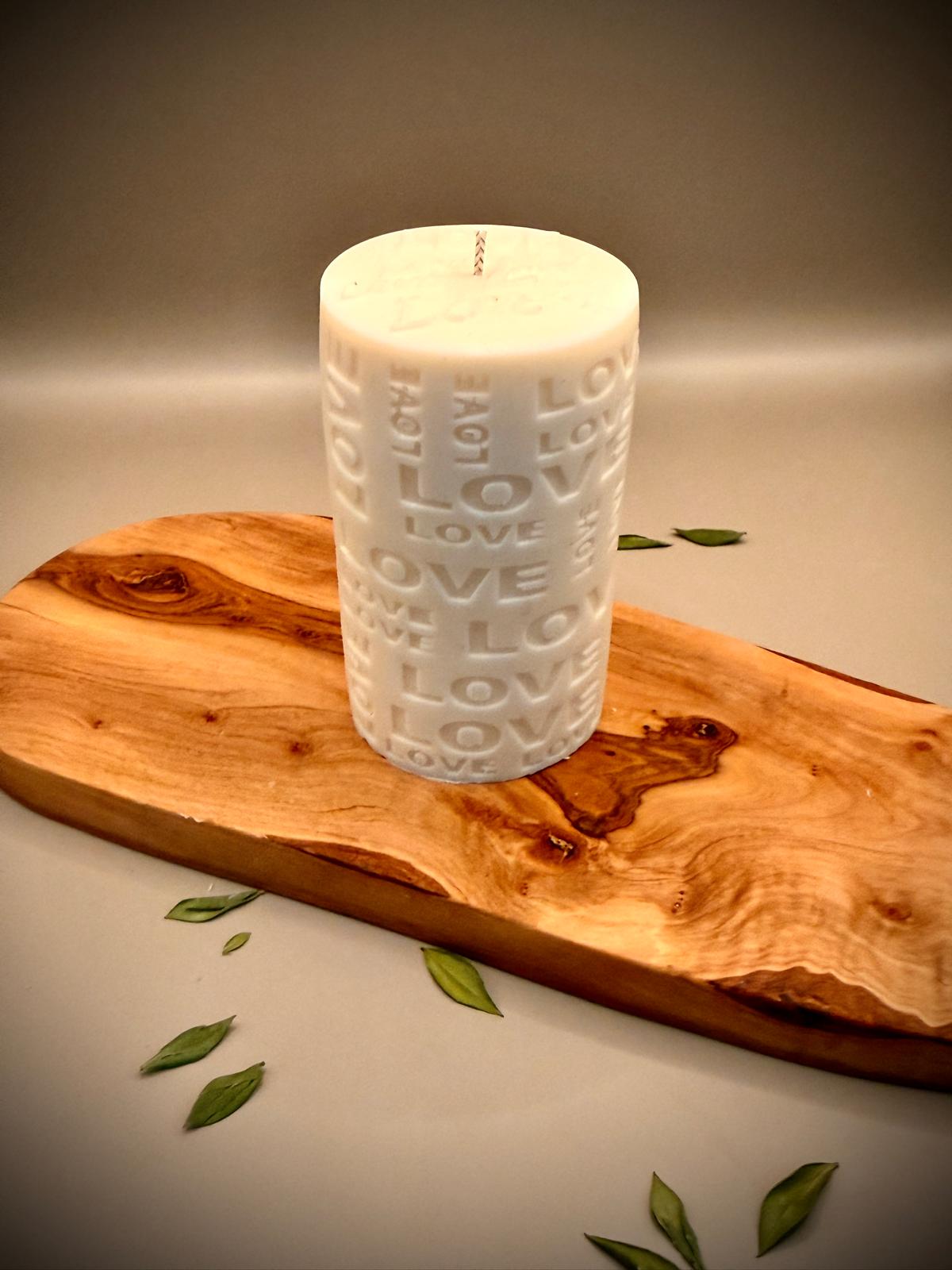 LOVE Pillar Candle | Soy Wax | Unscented